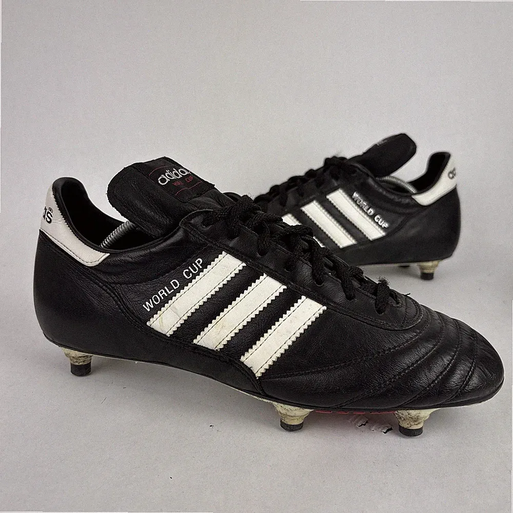 Vintage Adidas World Cup 2000 Cleats Black Leather US 9.5 UK 9 Football Soccer