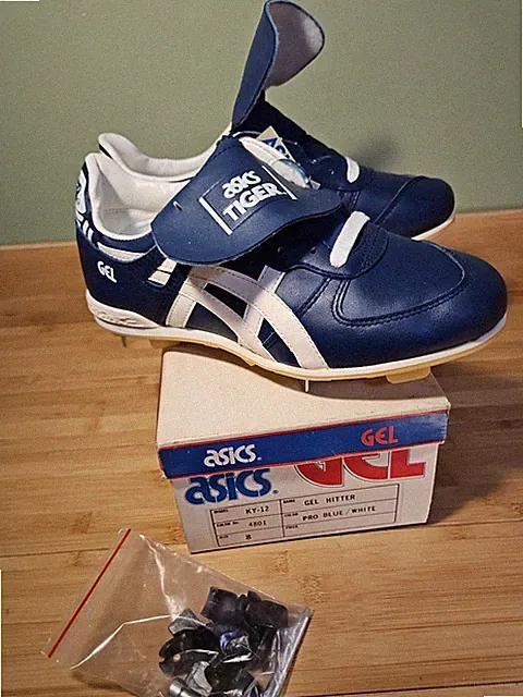 Vintage ASICS CLEATS Size 8 KY12 Gel Hitter 4801 NOS NIB Metal Plastic Cleats
