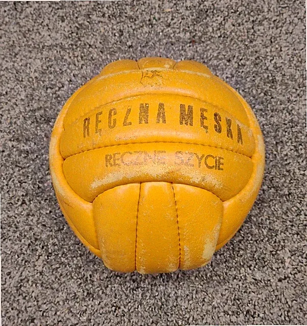 Vintage c.1950s Leather Soccer Ball No 3 Youth Hand Stitched Futball Poland