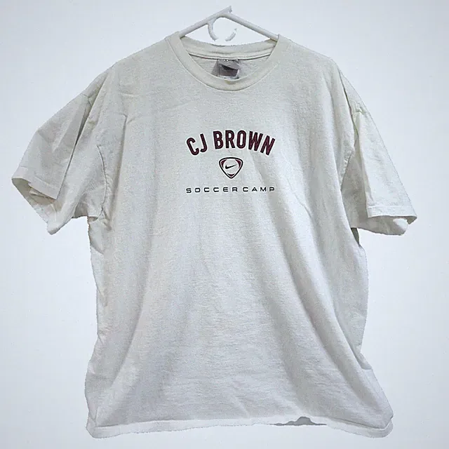 VINTAGE CJ Brown Soccer Camp Nike T-Shirt White Size XL