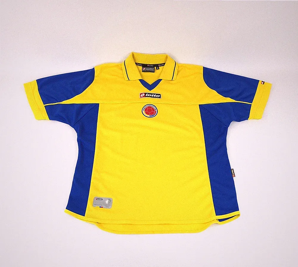 Vintage Colombia Lotto Soccer Liana Jersey Mens Medium Yellow 2003 2004