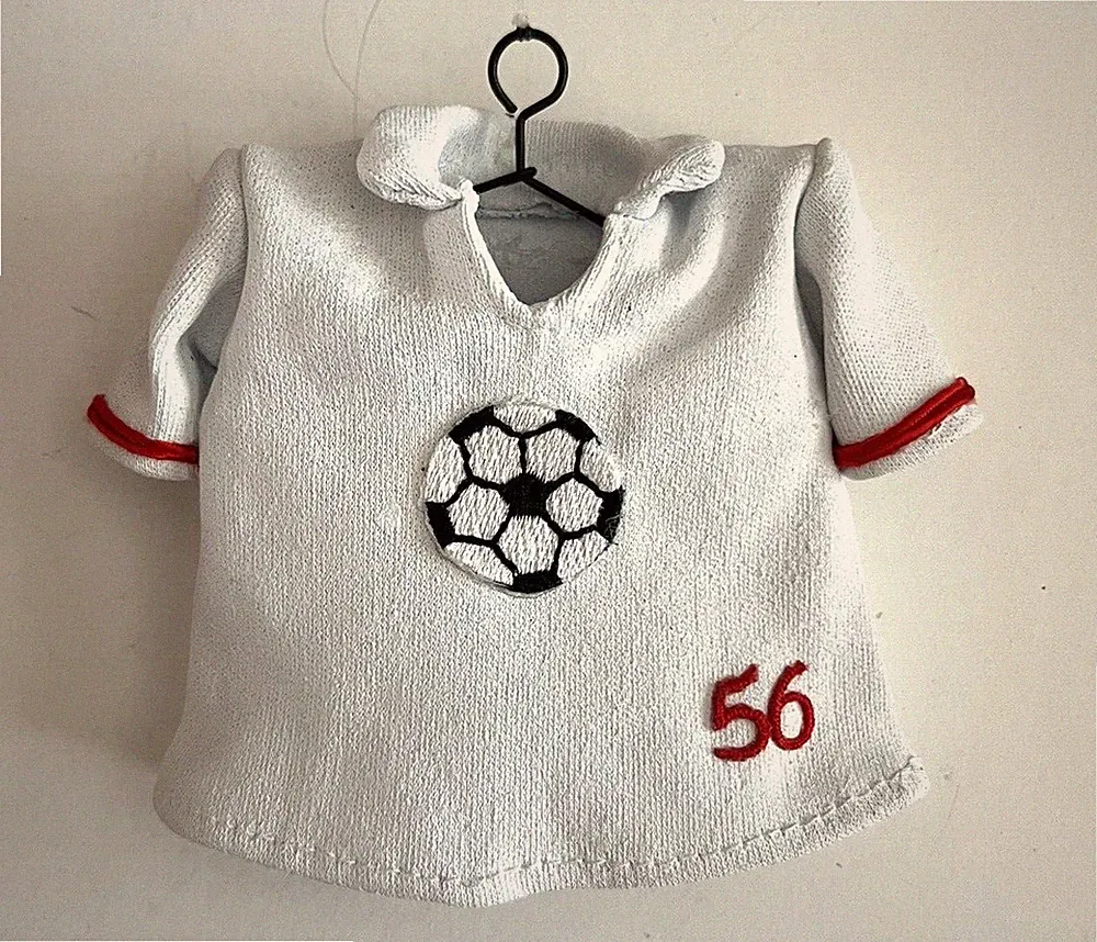 Vintage Department 56 Soccer Uniform Jersey 3.5" x 4" Christmas Ornament