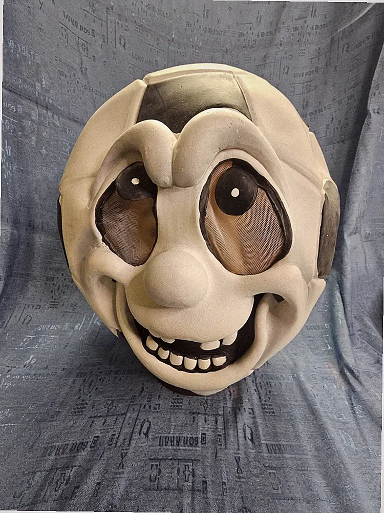 Vintage Easter Fun World Game Face Soccer Ball Latex Mask Halloween Costume Rare