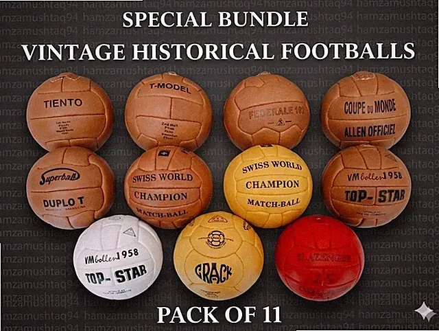Vintage Historical mini ball set 11 pcs FIFA world cup 1930 to 1966 in size 1
