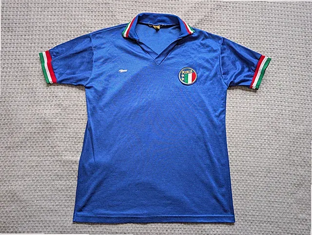 Vintage Italy National Team Jersey Mens XL Blue Soccer Doss Made USA 70s