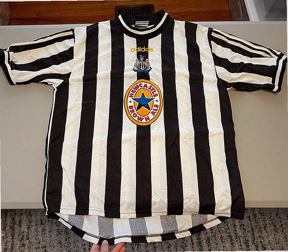 Vintage Manchester United Adidas Soccer Jersey Newcastle Brown Ale Mens XL