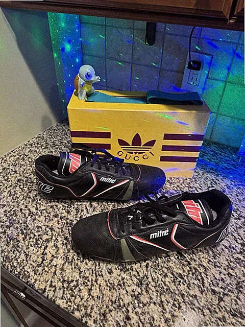 Vintage Mitre Montana Men's Sz 12 Soccer Cleats Football Black White 90s RARE