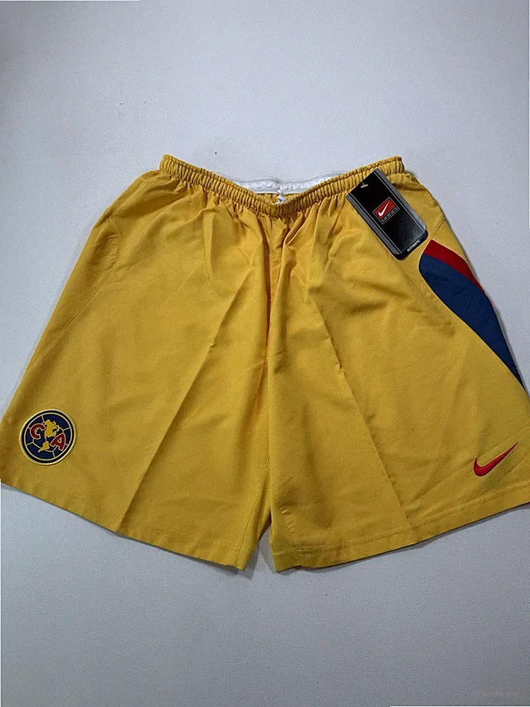Vintage Nike Club America Shorts Mens Medium Yellow Soccer Mexico 2005 2006 NWT