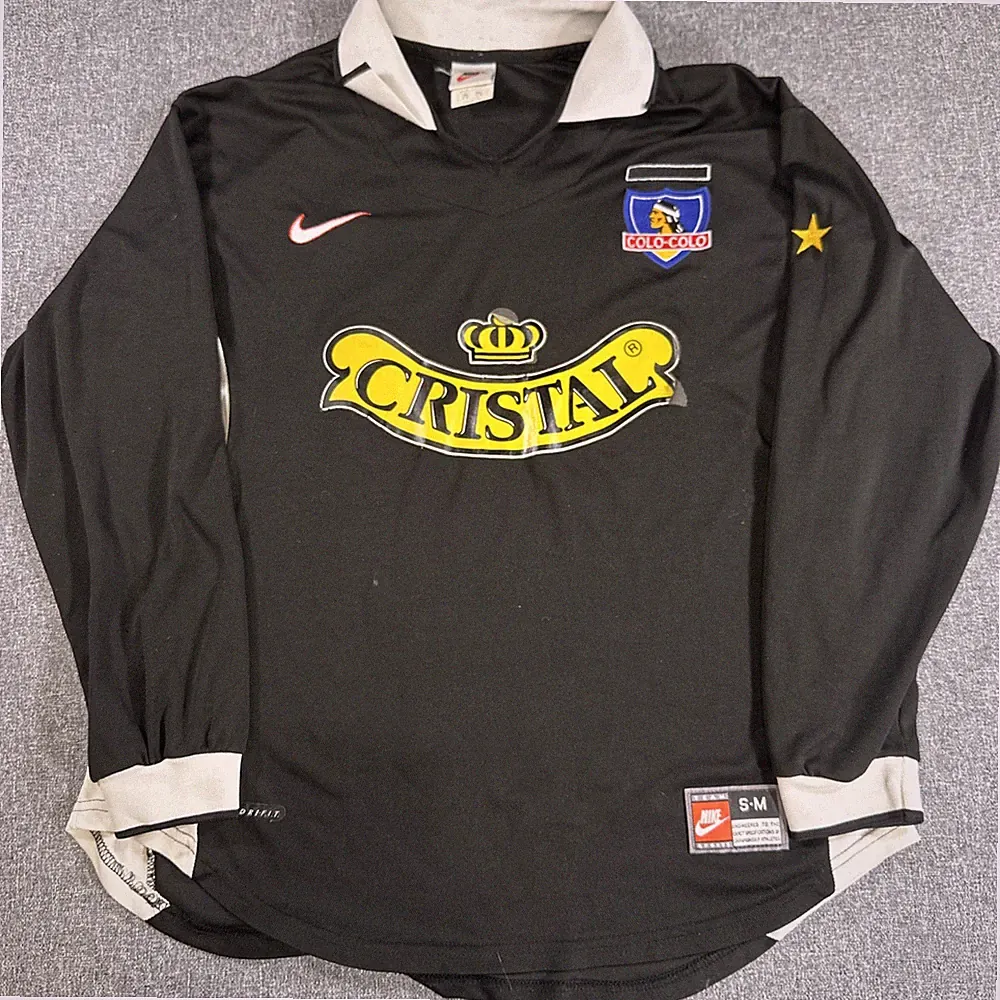 Vintage Nike Colo Colo Long Sleeve Soccer Jersey Black Chile Futbol S/M Early 2K