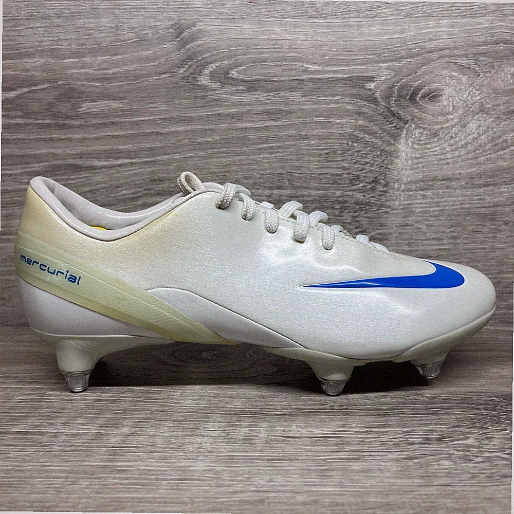 Vintage Nike Mercurial Talaria IV SG Soccer Cleats White Men Size 6.5 317879-141
