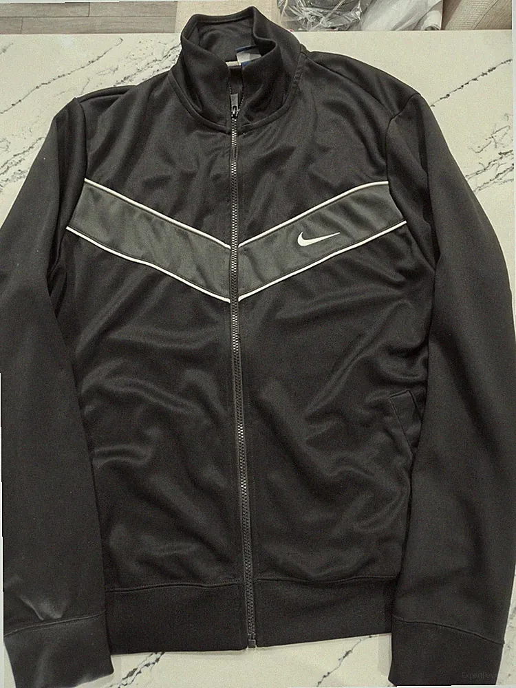 Vintage Nike Striker Soccer Track Jacket Mens XL Black Performance Athleisure