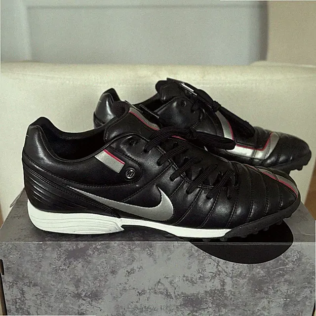 Vintage Nike Total 90 Shift TF 2006 Soccer Shoes T90 Black Silver Red 12 Turf