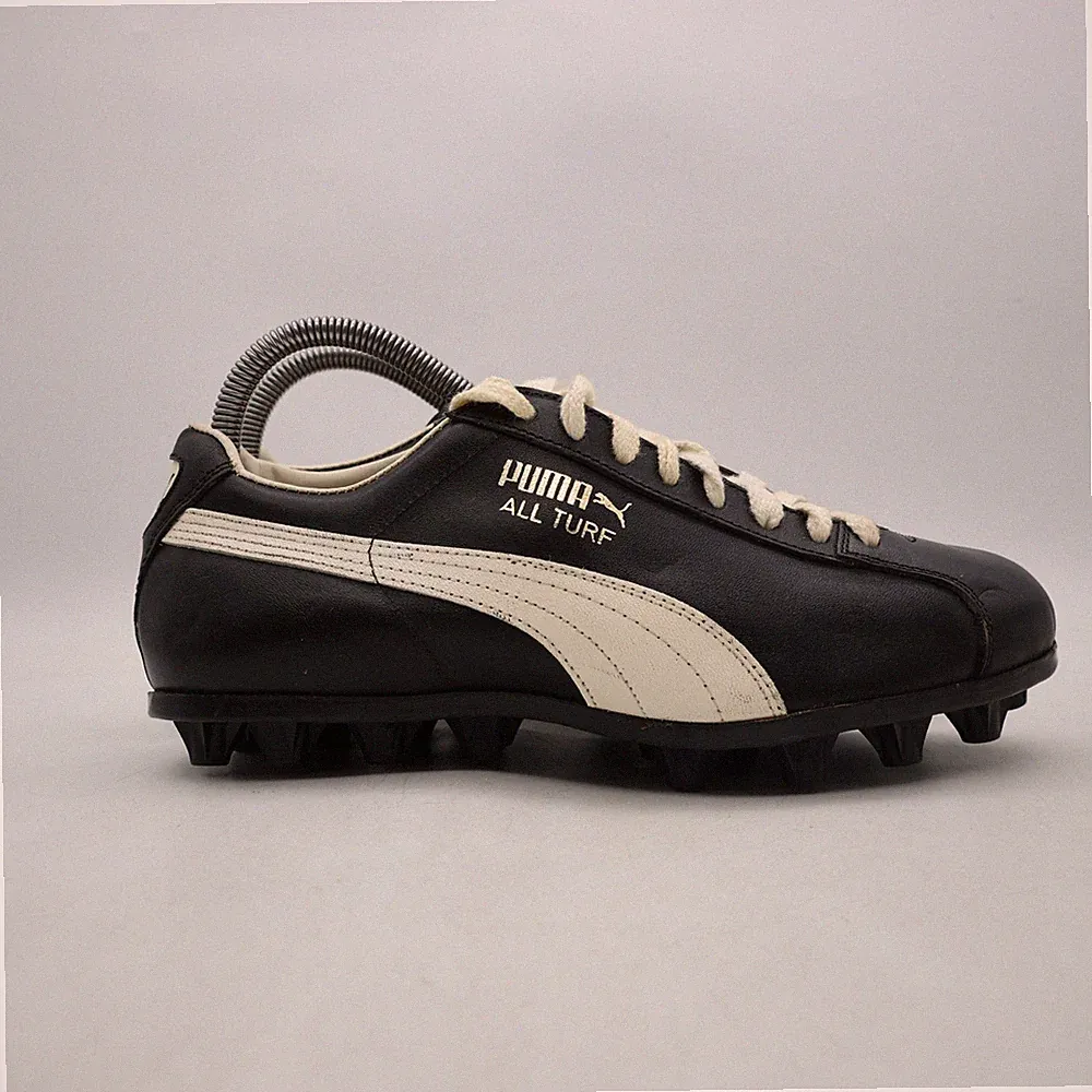 Vintage Puma All Turf Men's Size 6 Soccer Cleats Black Leather Sneaker Yugoslawa