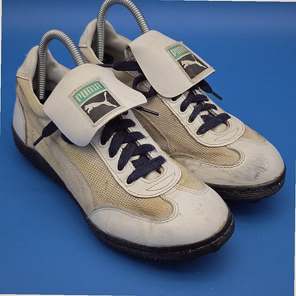 Vintage Puma Game Cat Soccer Cleats Men’s Approx 7.5 White Navy Made Taiwan