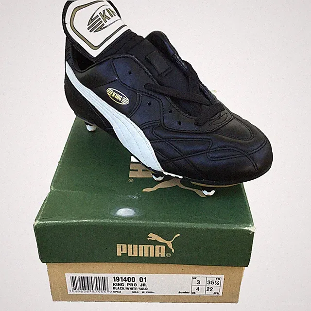 Vintage Puma King Pro JR Soccer Football Cleats Junior US 4 UK 3 EU 35 1/2 Black