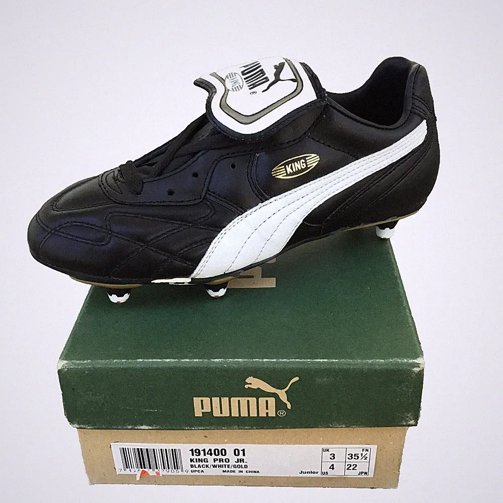 Vintage Puma King Pro JR Soccer Football Cleats Youth US 4 UK 3 EU 35 1/2 Black