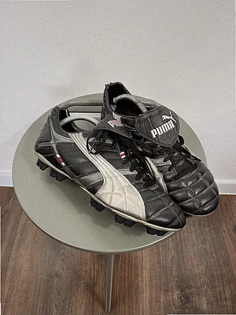 Vintage Puma Soccer Cleats Leather Football Boots Black EU 45 US 11.5