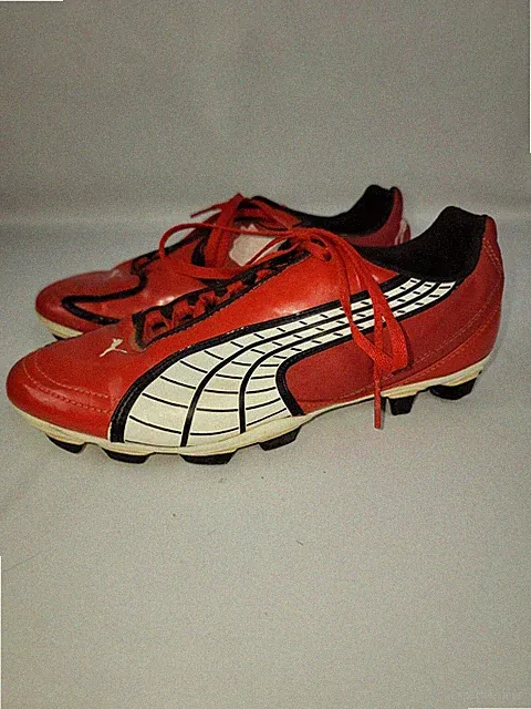 Vintage Puma VS10 VS 10 Cleats Sz US 7 Mens Red White RARE Soccer Cleat