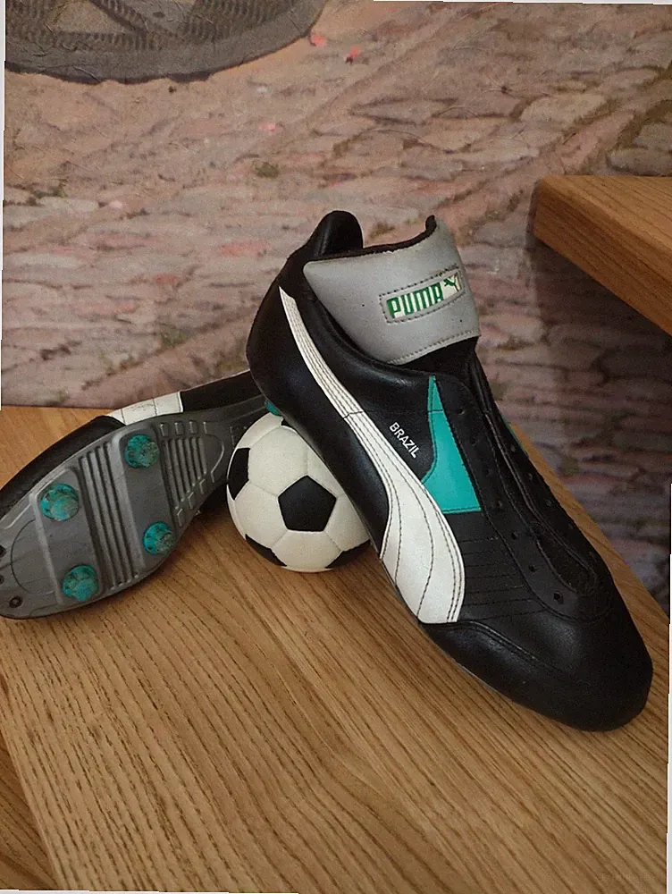 Vintage RARE 70-80 PUMA Brazil Soccer Cleats Football Boots Size UK 7.5