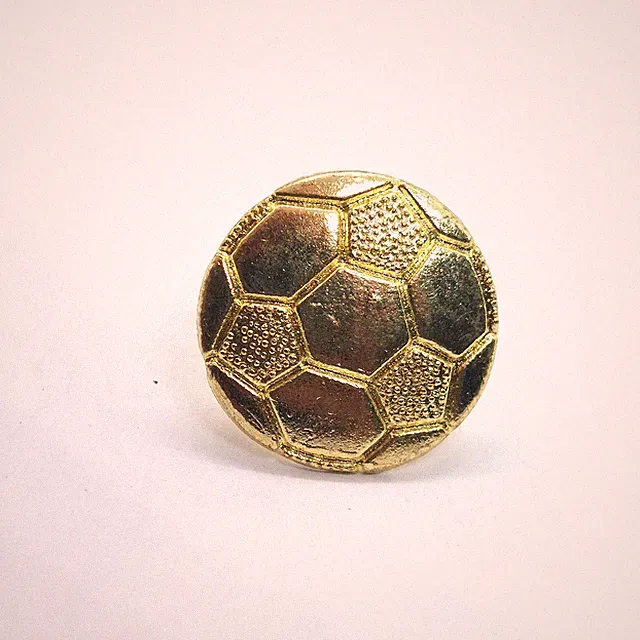 Vintage Soccer Ball Pin 3D Figural Textured Sports Lapel Metal Brass Tone