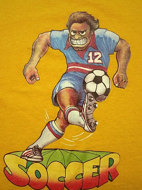 Vintage Soccer Soft T Shirt Thin Futbol Field Kick Goalie Goal Cup Cleat Club