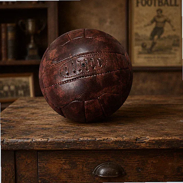 Vintage Style Hand-Stitched Leather Soccer Ball - Antique Brown Football