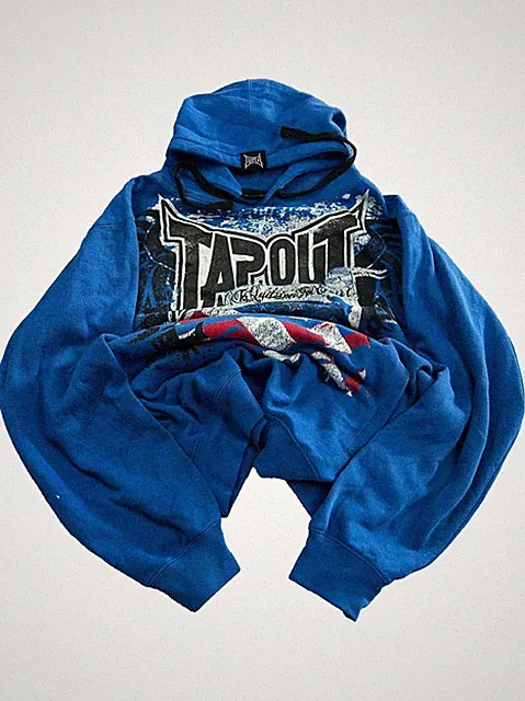 Vintage Tapout Hoodie MMA Graphic Sweatshirt Y2K Streetwear Fighting Style