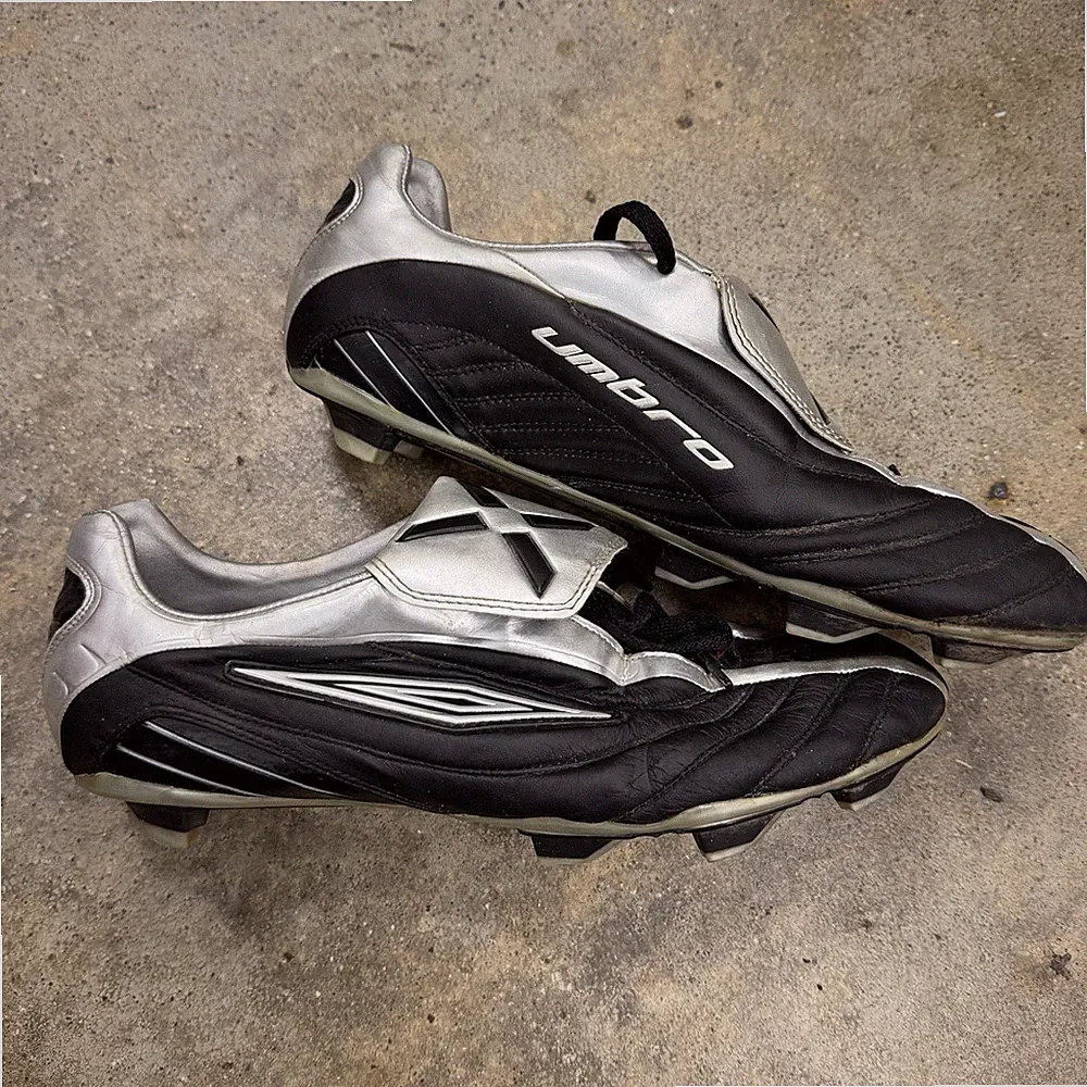 Vintage Umbro Soccer Cleats Boots Mens Size 12 Element Black Silver