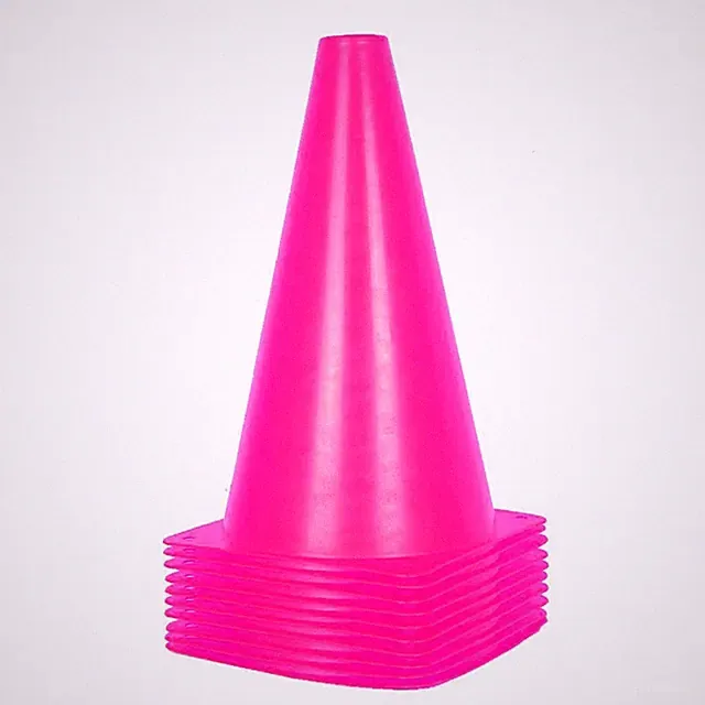 Visible Pink Soccer Cones - Bulk Pack of 10