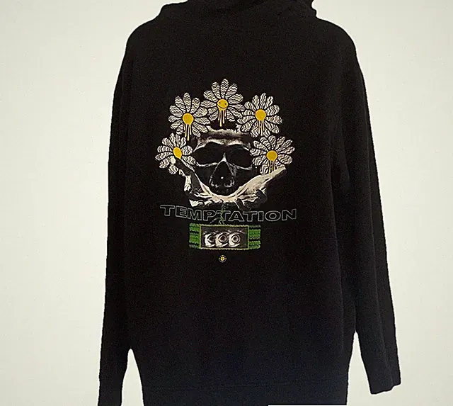 Vitriol Hoodie Med. Double Sided Graphic Jamison Daisy Skull Punk Skater Grunge
