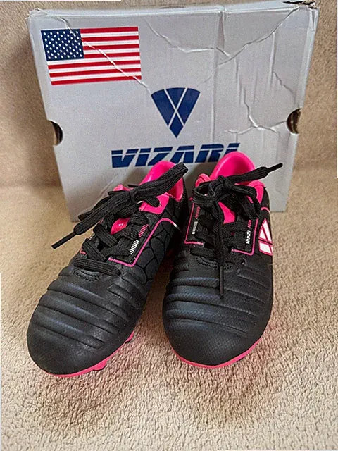 Vizari Avalon Soccer Cleats Black/Pink Children’s Size 9 Youth
