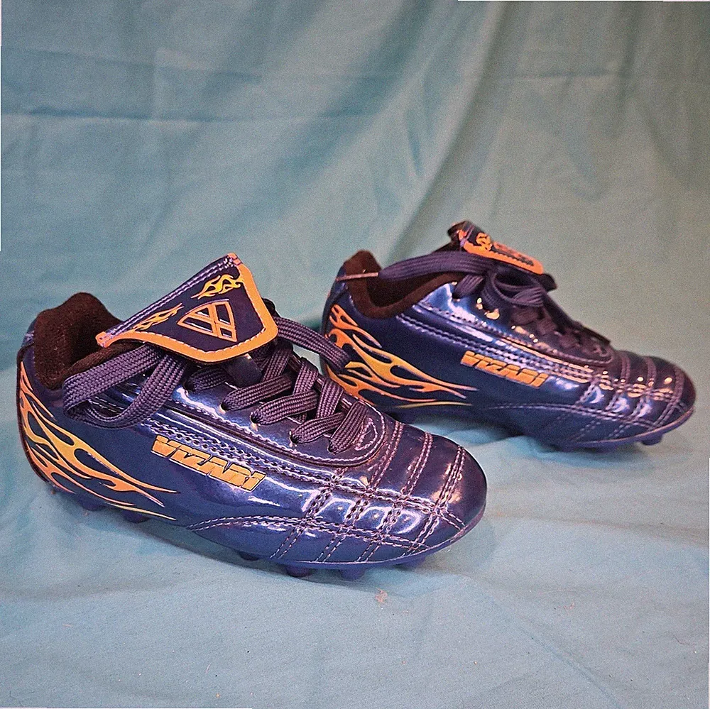 Vizari Blaze Fire Kids Toddler Soccer Cleats Blue Orange Size 8.5C