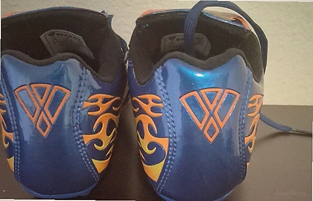 Vizari Blue Youth Soccer Cleats with Orange Flame Design