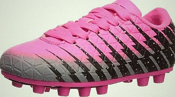 Vizari Bolt FG Soccer Shoes for Kids, Size-Youth-3, Pink/Black, VZSE93369Y-3