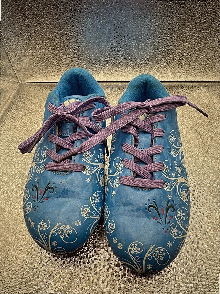 Vizari Girls Soccer Cleats Size 12.5 Youth Blue Purple Snowflake Print Athletic