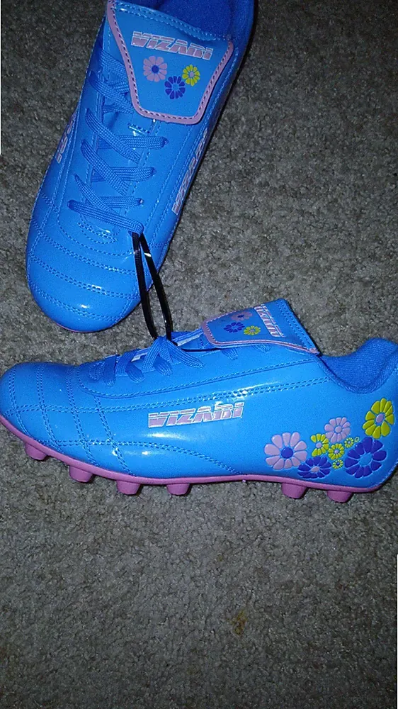 VIZARI GIRLS SOCCER CLEATS- SIZE 5.5 J- BLOSSOM FG-BLUE/PINK