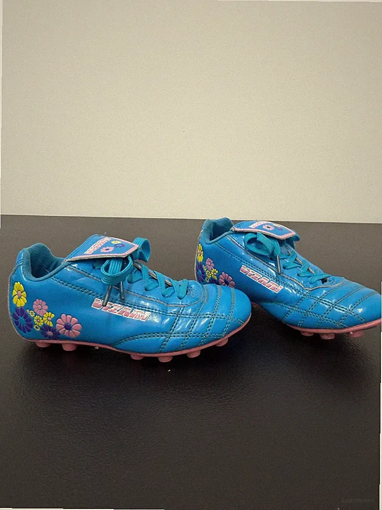 Vizari Girls Soccer Cleats US 10.5 Blue Pink Floral Molded Youth Kids