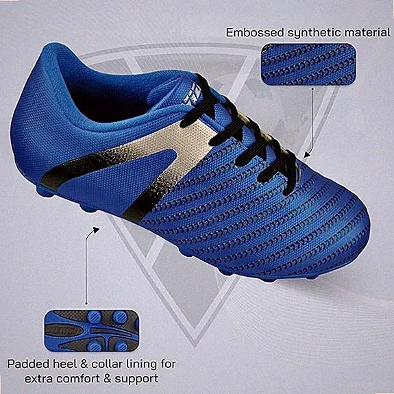 Vizari Impact Ground Soccer Cleats for Kids, Blue, Size-Youth-1.5