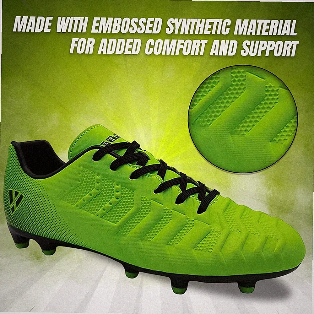 Vizari Laguna Ground Kids Soccer Cleats, Lime Green, Youth-11