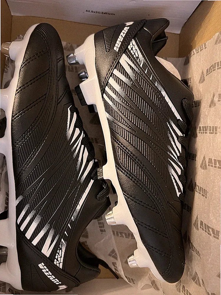 Vizari Men's Valencia SG Soft Ground Soccer Cleats – Black/White (Size 6.5 US)