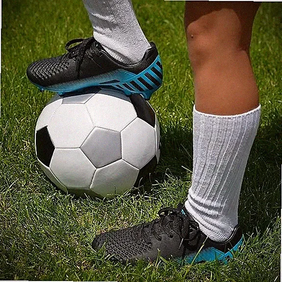 Vizari Santos Ground Soccer Cleats Water-Resistant Soccer, Black/Blue Youth-13