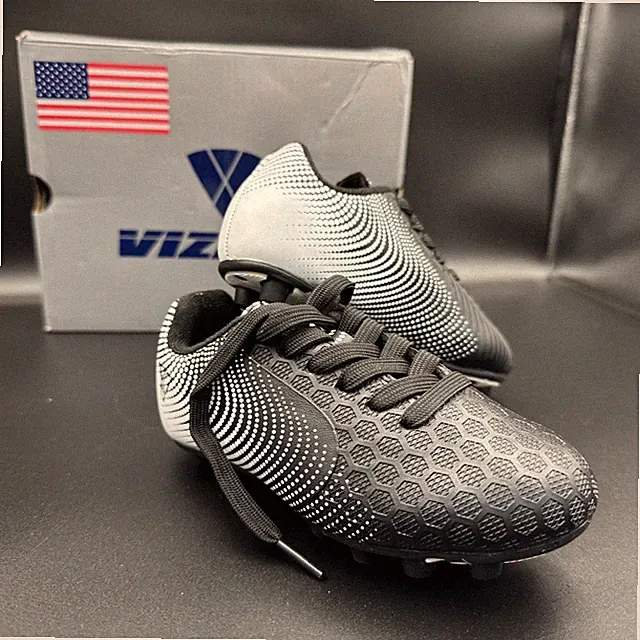 Vizari Steals FG Soccer Cleats for Kids, Size-8C Black/white