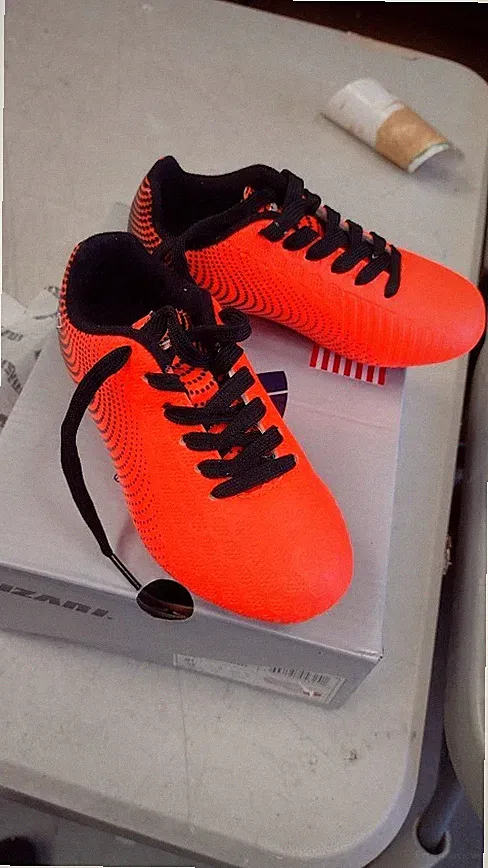 Vizari Stealth Firm Ground Soccer Cleats, Orange/Black, Size-Youth-12.5