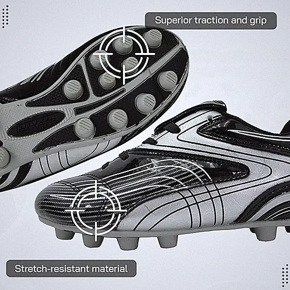 Vizari Striker Firm Ground Soccer Cleats, Size-6.5, Black, VZSE93290M-6.5