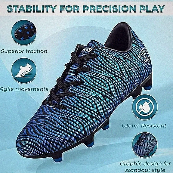 Vizari Teramo FG Soccer Cleats for Kids,Blue Youth-9, VZSE93379Y-9