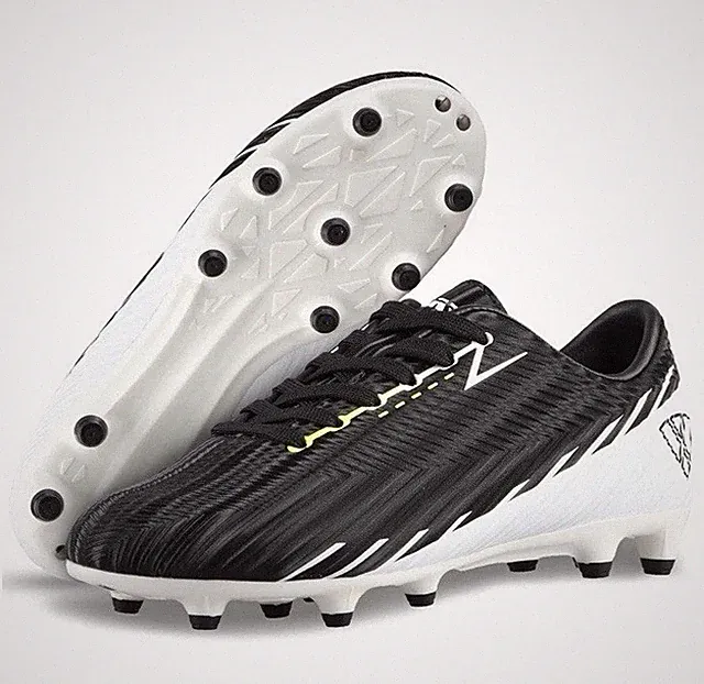 VIZARI unisex youth FG Soccer cleats Futbol Shoes Black White Size 9