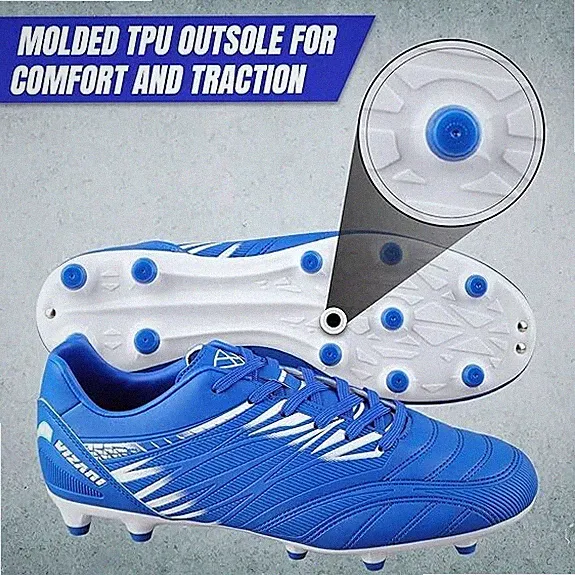 Vizari Valencia Adult Soccer Cleats, Size-6.5, Blue, VZSE93401M-6.5