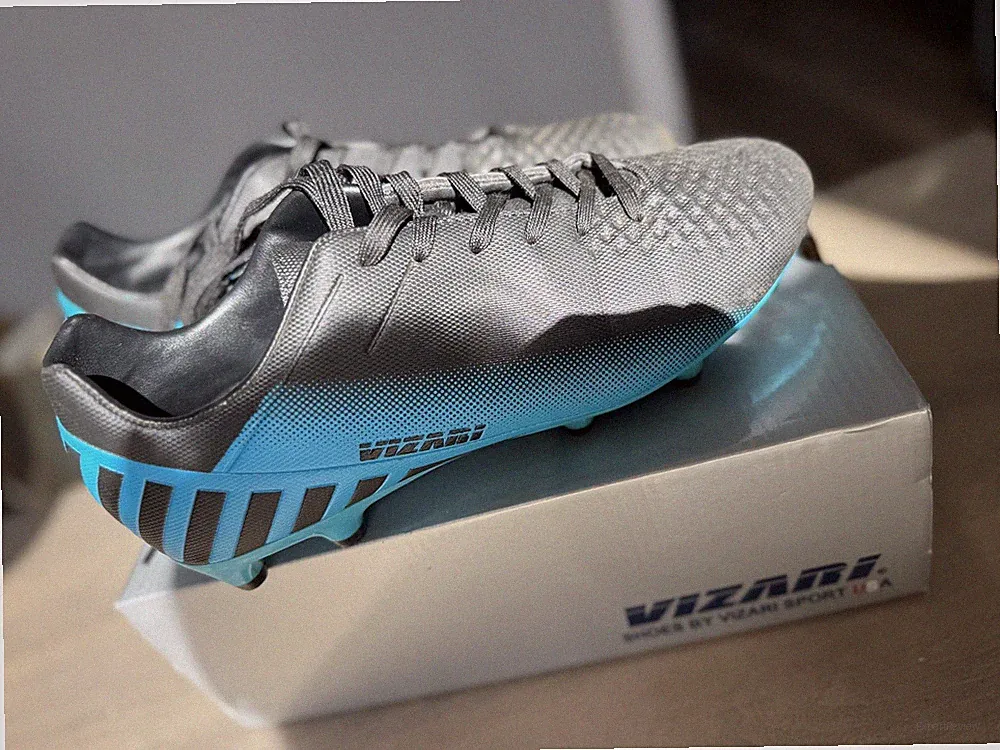 Vizari Valencia FG Firm Ground Soccer Shoes Cleats Blue / Black 9.5 US
