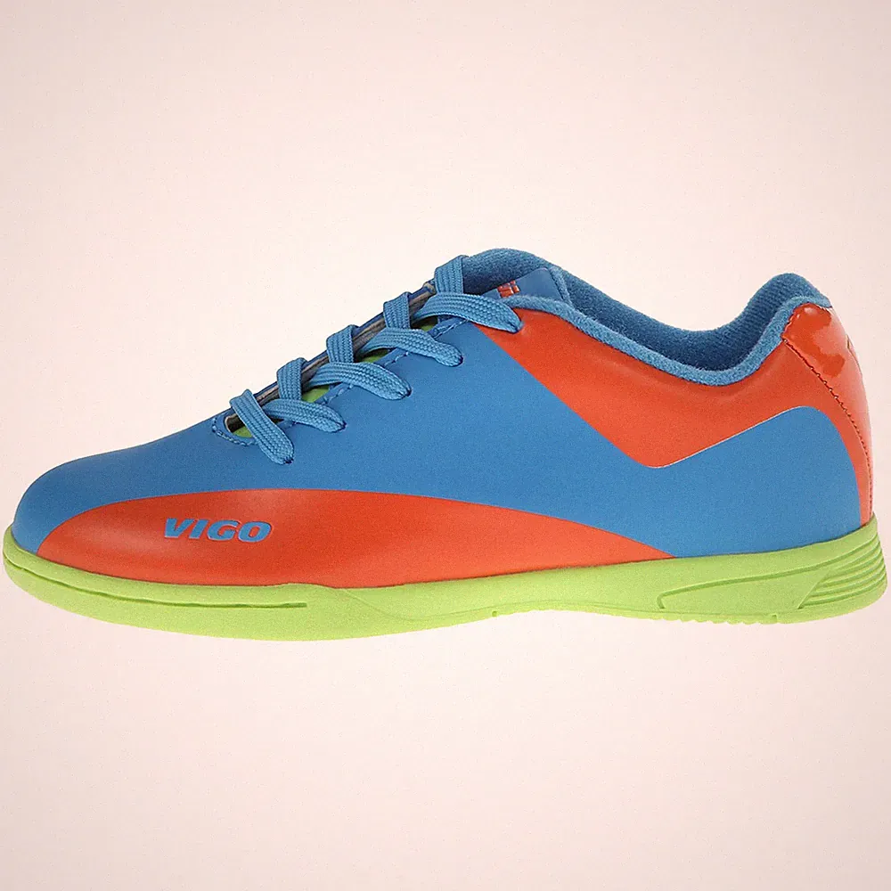 Vizari Vigo Youth Indoor Soccer Cleats - Blue, Orange, Green (NEW)