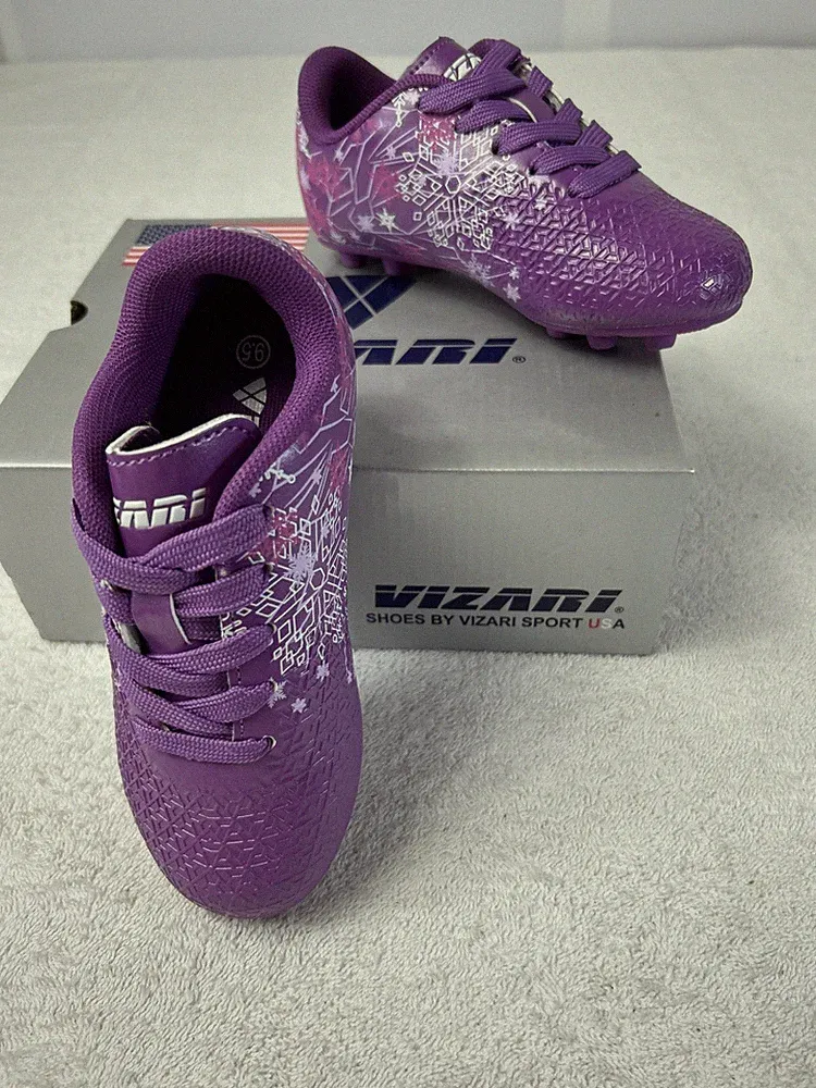 Vizari Youth Jr Frost FG Soccer Cleats Purple Lace Up Kids SZ 9.5 New in Box